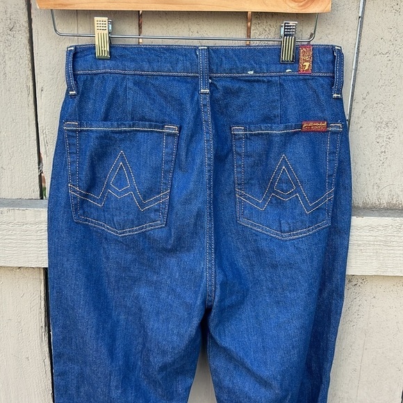 7 For All Mankind Flare Leg High Rise Jeans Sz 27 Boho Chic - Picture 5 of 5